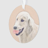 Golden Retriever mit Tennis Ball Malerei Hund Kuns Ornament (Vorderseite)