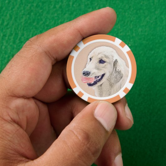 Golden Retriever mit Tennis Ball Malerei Hund Kuns Pokerchips (Hand)