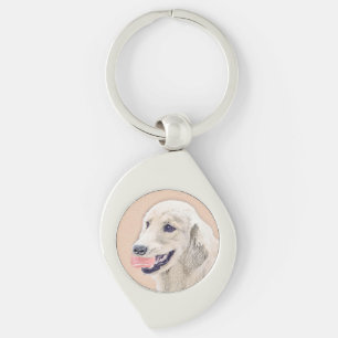 Golden Retriever mit Tennis Ball Malerei Hund Kuns Schlüsselanhänger