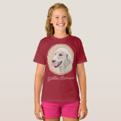 Golden Retriever mit Tennis Ball Malerei Hund Kuns T-Shirt (Vorne ganz)