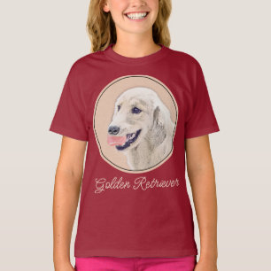 Golden Retriever mit Tennis Ball Malerei Hund Kuns T-Shirt