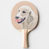 Golden Retriever mit Tennis Ball Malerei Hund Kuns Tischtennis Schläger (Rückseite)