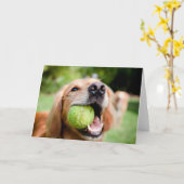Golden Retriever mit Tennisball Karte (Gelbe Blume)