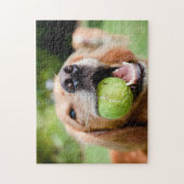 Golden Retriever mit Tennisball Puzzle (Vertikal)