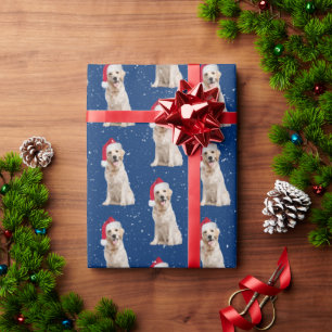 Golden Retriever mit Weihnachtshut Geschenkpapier