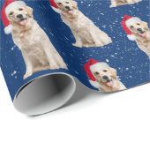 Golden Retriever mit Weihnachtshut Geschenkpapier (Rolleneckpunkt)