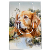 Golden Retriever Mittlere Geschenktüte (Rückseite)