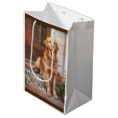 Golden Retriever Mittlere Geschenktüte (Vorderseite Schrägansicht)