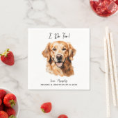 Golden Retriever Modern Dog Wedding Cocktail Serviette (Beispiel)