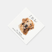 Golden Retriever Modern Dog Wedding Cocktail Serviette (Ecke)