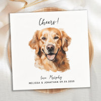 Golden Retriever Modern Dog Wedding Cocktail