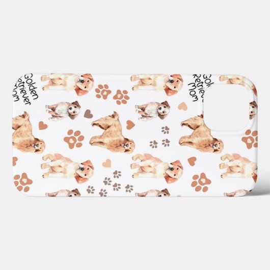 Golden Retriever Mom Pattern Case-Mate iPhone Hülle (Rückseite (Horizontal))