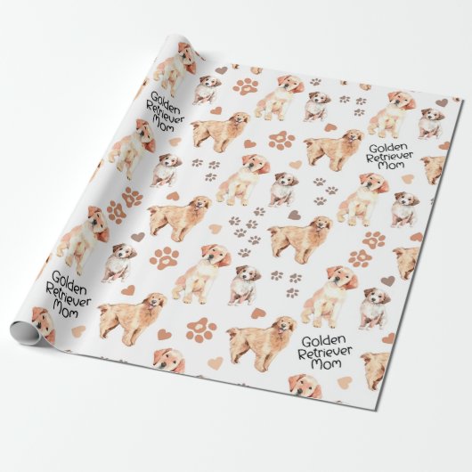 Golden Retriever Mom Pattern Geschenkpapier (Ungerollt)