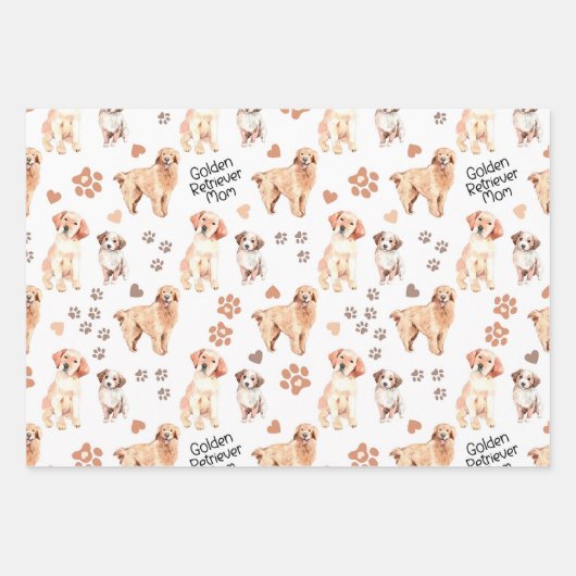Golden Retriever Mom Pattern Geschenkpapier Set (Vorderseite 2)