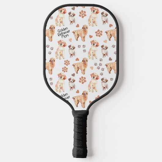 Golden Retriever Mom Pattern Pickleball Schläger (Rückseite)