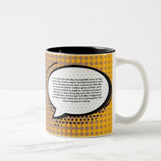 Golden Retriever Mom Pop Art Mug - Customizable Zweifarbige Tasse (Rechts)