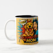 Golden Retriever Mom Pop Art Mug - Customizable Zweifarbige Tasse (Links)
