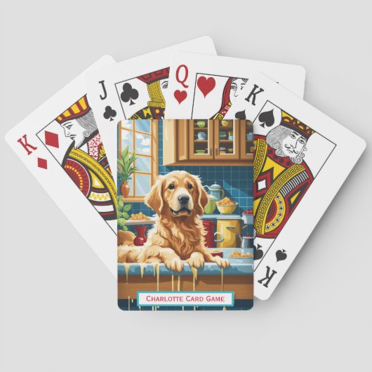 Golden Retriever Monogram Go Fish Game Playing Spielkarten (Rückseite)