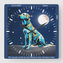 Golden Retriever Moonlit Wall Clock: Ein zeitloser Quadratische Wanduhr