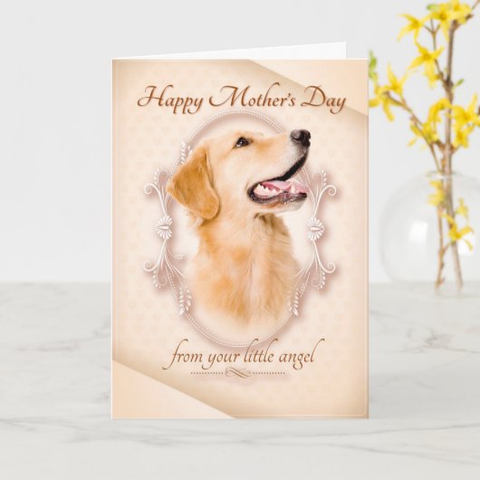 Golden Retriever Mother's Day Card Karte (Gelbe Blume)