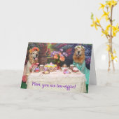 Golden Retriever Mother's Day Tea Party Karte (Gelbe Blume)