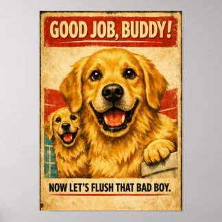 Golden Retriever Motivationsposter Poster