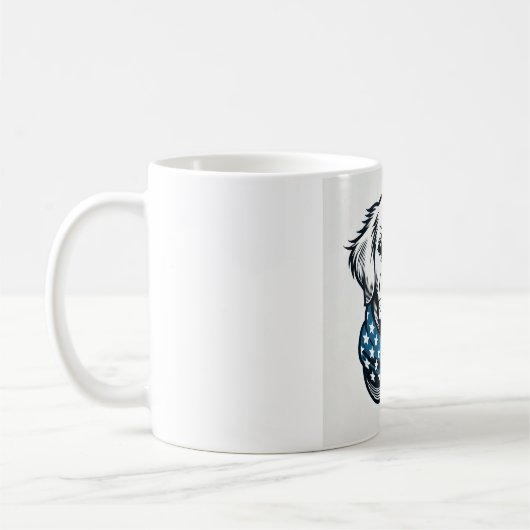 Golden Retriever Mug with American Flag Scarf Kaffeetasse (Links)