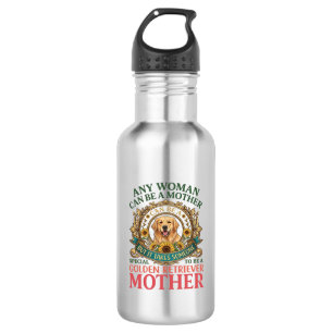 Golden Retriever Mutter Hund Sonnenblumen Bienen_1 Edelstahlflasche