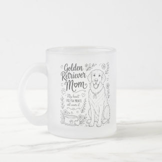 Golden Retriever Mutter Hundeliebhaber Linienkunst Mattglastasse