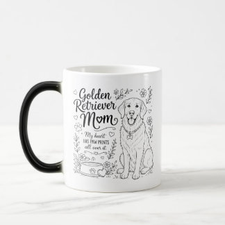 Golden Retriever Mutter Hundeliebhaber Linienkunst Verwandlungstasse