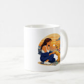 Golden Retriever-Mutter-Leben am Meer Kaffeetasse (VorderseiteRechts)