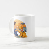 Golden Retriever-Mutter-Leben am Meer Kaffeetasse (Vorderseite Links)