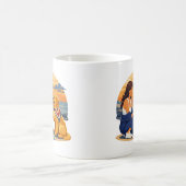 Golden Retriever-Mutter-Leben am Meer Kaffeetasse (Mittel)