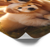 Golden Retriever Mutter und ihr Welpe Poster (Ecke)