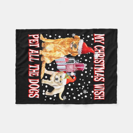 Golden Retriever My Christmas Wish Pet All The D  Fleecedecke (Vorderseite (Horizontal))