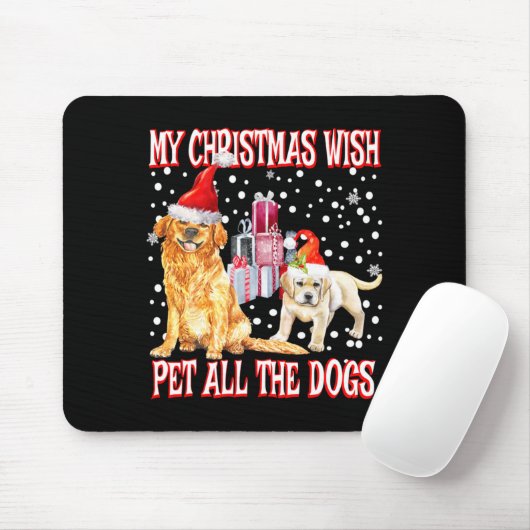 Golden Retriever My Christmas Wish Pet All The D Mousepad (Mit Mouse)