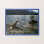 Golden Retriever Nea Pond on a Sunny Day Puzzle (Horizontal)