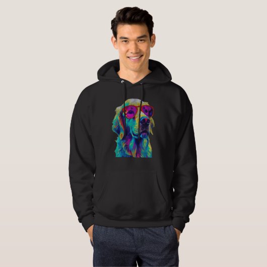 Golden Retriever Nerd Brillen Graphic for Hoodie (Vorne ganz)