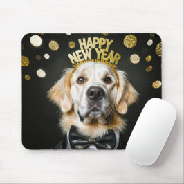 Golden Retriever Neujahrs-Smoking Mousepad