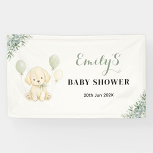 Golden Retriever Neutrale Babyparty Sagegrün Banner