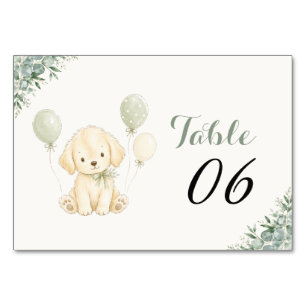 Golden Retriever Neutrale Babyparty-Tischnummer Tischnummer