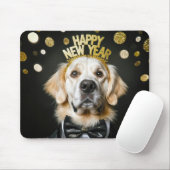Golden Retriever New Year Tuxedo Mousepad (Mit Mouse)