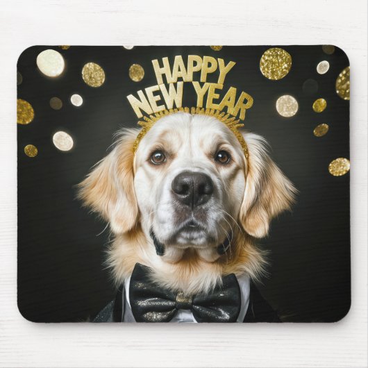 Golden Retriever New Year Tuxedo Mousepad (Vorne)