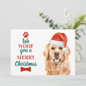 Golden Retriever Niedlich Dog Frohe Weihnachten (Stehend Vorderseite)