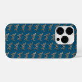 Golden Retriever Niedlich Dog Silhouette Grid Blue iPhone Hülle (Rückseite (Horizontal))