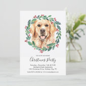 Golden Retriever Niedlich Hund Elegantes Party Einladung (Stehend Vorderseite)