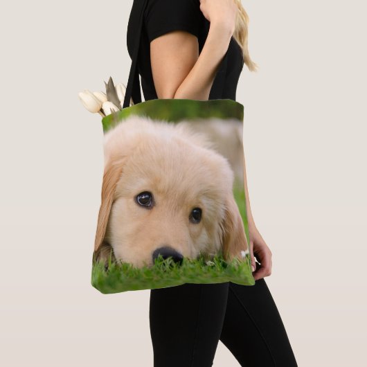 Golden Retriever Niedlich Puppy Dog Foto - on Shop Tasche (Von Nahem)