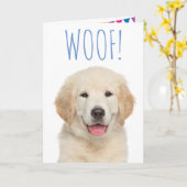 Golden Retriever Niedlich Welpe Geburtstag Karte (Gelbe Blume)