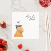 Golden Retriever niedlich zeichnend mit Getränken Serviette (Beispiel)