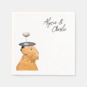 Golden Retriever niedlich zeichnend mit Getränken Serviette (Vorderseite)